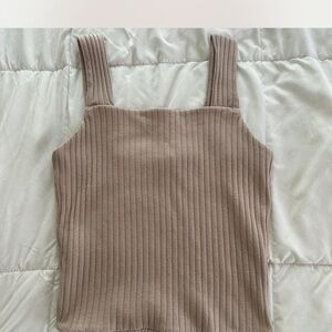 Ribbed Tan Women's Top